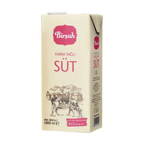 Birşah Yarım Yağlı Süt 1 L
